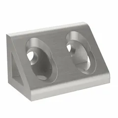 Aluminum inside corner bracket with anodized finish, designed for 45 Series structural framing systems. Measures 86 mm x 44.9 mm x 90 mm. Used to reinforce 90-degree inside corners in industrial framing, machine guards, workstations, and conveyor structures.