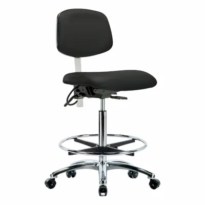 OEM Vinyl ESD & Cleanroom Task Chair, Armless, ISO 5, Aluminum Base - Vinyl ESD & Cleanroom Chairs