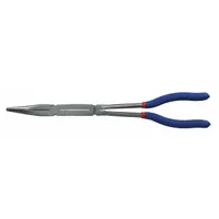 Bent Long Nose Plier: 2 in Max Jaw Opening, 13 1/4 in Overall Lg, 2 7/8 in Jaw Lg, 1/8 in Tip Wd