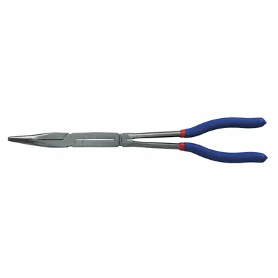 WESTWARD Bent Long Nose Plier: 2 in Max Jaw Opening, 13 1/4 in Overall Lg, 2 7/8 in Jaw Lg - Long-Reach Bent Needle-Nose Pliers