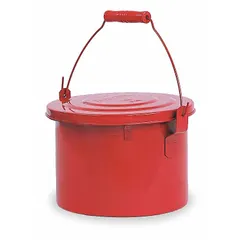 Bench can for safe handling and disposal of flammable liquids. 1-gallon capacity. Constructed of powder-coated steel in red. Suitable for bench-top use in industrial environments where fire safety is required.