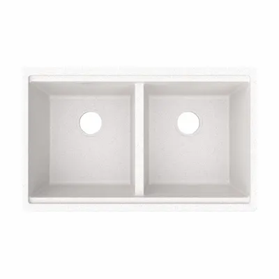 ELKAY Sink: 32 1/2 in Overall Lg, 20 in Overall Wd, 9 1/2 in Bowl Dp, 14 3/4 in Bowl Lg - Two-Bowl Counter-Mounted Kitchen & Bar Sinks without Faucets