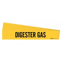 Pipe Marker: Digester Gas, Yellow, Black, Fits 2 1/2 to 7 7/8 in Pipe O.D., 1 Pipe Markers, 5 PK (MPN 7077-1-PK)