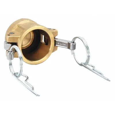 DIXON VALVE & COUPLING Dust Cap: 1 in Coupling Size, 250 psi Max. Working Pressure @ 70 F, 2 5/32 in Overall Lg - Type DC Forged Brass Cam & Groove Dust Caps