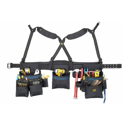 CLC 2617 Padded Tool Rig, 29-46 in Waist, 28 Pockets, with Roller - Tool Rigs