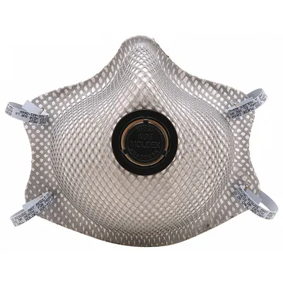 MOLDEX Disposable Respirator: Dual, Non-Adj, Molded Nose Bridge, Comfort, Gray - N95 Respirators with Exhalation Valve & Nuisance Odor Removal