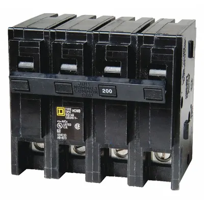 SQUARE D Miniature Circuit Breaker: 150 A, 120/240V AC, Single Phase, 10kA at 120/240V AC - HOM Series, Plug-In Square D Miniature Circuit Breakers