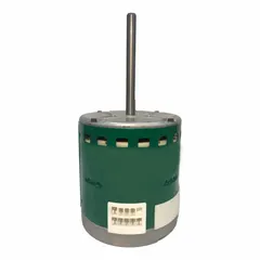 Constant torque ECM motor in 48 frame size, rated 1/2 hp at 1050 RPM. Operates on 115/208-230V AC, drawing 6.4/4.1 A. Features auto rotation and Open Air Over enclosure. Includes optional low voltage wiring harness for connection to building management system controllers. Suitable for HVAC air handlers and furnaces.