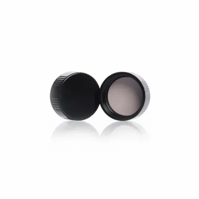 KIMBLE Cap: 16 mm Dia, Black, Phenolic, Rubber, 13-415 mm Screw Closure Size, Autoclavable - Screw On Caps