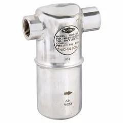 This corrosion-resistant inverted bucket steam trap from SPENCE features a stainless steel body and is designed for in-line horizontal installation. With a 3/4 in FNPT connection, it handles a maximum capacity of 580 lb/hr at up to 400 psi. Suitable for discharging condensate from steam lines in industrial systems where energy efficiency and reliability are required. Note: strainer not included.