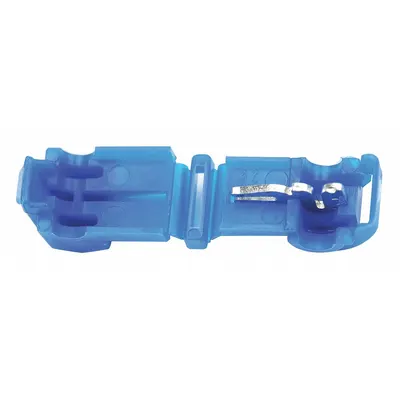 3M Insulation Displacement Connector: 1 Ports, Blue, 18 AWG – 14 AWG Run Size Range - T Tap Wire Connectors