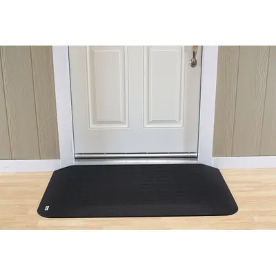 EZ EDGE Door Ramp: 46 in Lg, ADA Compliant, Black - Rubber Ramps