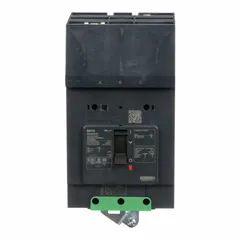 3-pole B-Frame molded case circuit breaker rated 15 A at up to 525V AC. Features a maximum AIR rating of 25kA at 277/408V AC, fixed instantaneous trip, ABC phase connection, and I-Line ON End terminal connection. Used for overcurrent protection in industrial electrical panels and distribution systems.