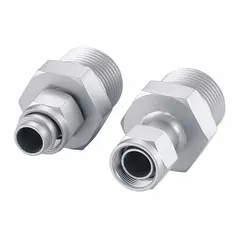 NPT adapter for connecting NPT-threaded components to circulators and bath equipment. Used in laboratory and industrial fluid-circulation systems to adapt between different thread standards.