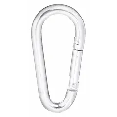 This load-rated spring snap features a solid steel gate with a 400 lb working load limit. Suitable for non-lifting applications such as industrial rigging, tie-downs, and cargo restraint where a secure connection point is required.