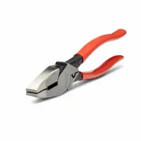 Linemans Plier: 9 1/2 in Overall Lg, 1 1/2 in Jaw Lg, 1/4 in Jaw Wd, Std Cushion Grip, 9 - 11 in (MPN 9FTDG)