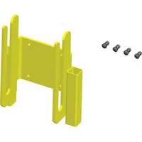 This steel ladder adapter is designed for use with a manhole collar to provide a secure interface for ladders in confined-space entry and exit applications. The yellow finish enhances visibility in low-light conditions. It measures 21 inches in length