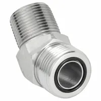 Hydraulic Hose Adapter: 1 in x 1 in Fitting Size, Male x Male, ORS x NPTF, Rigid, 45° Elbow (MPN FF2093T1616S)