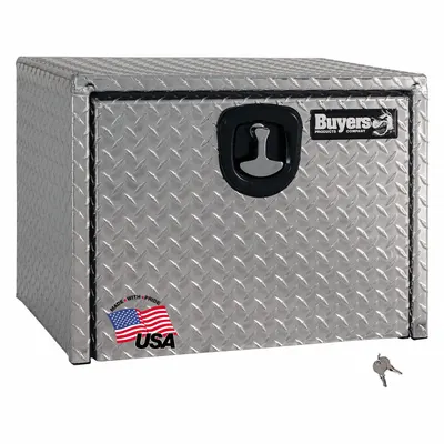 BUYERS PRODUCTS Single Drop-Down Door Box, Silver, Keyed - Single Drop-Down Door Boxes