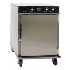 This half-size undercounter cook and hold oven operates on 208 to 240V AC. It is designed for controlled cooking and holding cycles, maintaining precise temperatures to support consistent food preparation in commercial kitchen environments.