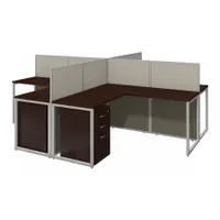 BUSH BUSINESS FURNITURE Modular Cubicle Workstation: 45 in Overall Ht, 119 in Overall Wd, Cherry (MPN EOD760SMR-03K)
