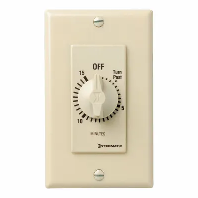 INTERMATIC Spring-Wound Timer: 15 min Max, DPST, 277V AC, No Wall Plate Included - Spring-Wound Mechanical Timers without Wall Plates
