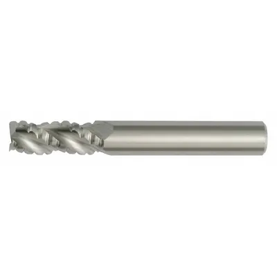 WIDIA HANITA Roughing End Mill: Carbide, 3 Flute, 3/8" Mill Dia, 7/8" LOC, 0.024" Chf - Corner-Chamfer Carbide Roughing End Mills for Nonferrous Materials