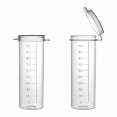 APPROVED VENDOR 50 mL Polypropylene Lab Vial, Sterile, Self-Standing, Square Bottom, Internal Threads, T0050