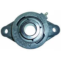 NTN 2 Bolt Flange Bearing: Radial Ball, 25 mm Bore, Cast Iron, Set Screws, 70 mm Lg, 38.9 mm Wd (MPN UCFLU-25)