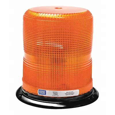ECCO Beacon Light: Flashing Beacon, Amber, 6 11/16 in Overall Ht, LED - Vehicle Flashing Beacons