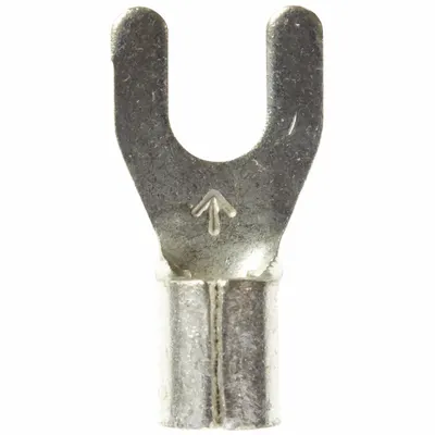 3M Fork Terminals: Bare, #8 Stud Size, 12 AWG – 10 AWG Wire Range, Std Fork - Non-Insulated Fork Terminals