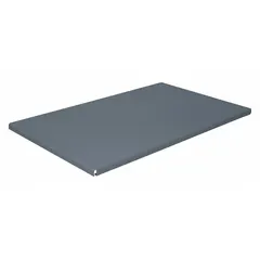 Material handling shelf measuring 36 inches wide by 24 inches deep in a charcoal finish. Designed for use with Sandusky Lee brand equipment, compatible with models 5DCL7, 5DCN3, 5DCR8, 5DCV0, and 5DCV6. Adds storage capacity for organizing tools or parts in industrial settings.