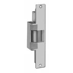 Combination electric strike for cylindrical and mortise locksets. Stainless steel construction, 9 in height, 24V input, heavy-duty rating. Used in commercial access control systems for remote release of doors.