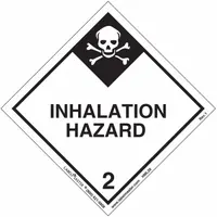 LABELMASTER Inhalation Hazard Placard: Inhalation Hazard, 3 15/16 in x 4 in, 4 in Label Wd, 500 PK (MPN HML28)