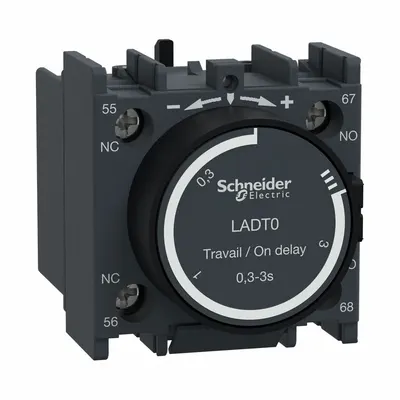 SCHNEIDER Timer Module: On Delay, 0.3 sec – 3 sec - Front-Mounted IEC Delay Timers