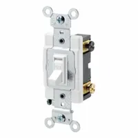 LEVITON Toggle Framed Double-Pole, 15 Amp: Toggle Switch, Double Pole, Maintained, White, 15 A (MPN 54502-2W)