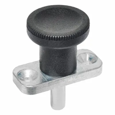 JW WINCO Indexing Plungers - Plate Mount: 6 mm Plunger Wd - Nonlocking Vertical-Mount Pull-Knob Indexing Plungers