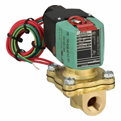 REDHAT Solenoid Valve: 2-Way, Normally Closed, 3/8 in Pipe Size, 100 to 240V AC/DC - 2-Way/2-Position, Normally Closed Solenoid Valves