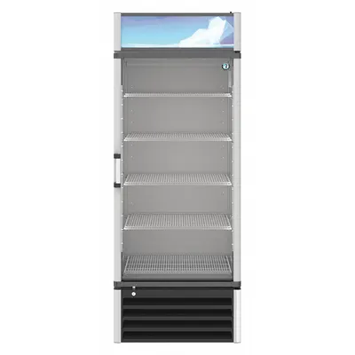 HOSHIZAKI Refrigerated Merchandiser: 78 in x 30 in x 29 3/4 in, Silver, Swing, 5 Shelves - Glass Door Refrigerator Merchandisers