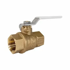 This JOMAR VALVE ball valve is a 3-inch straight body, full port design made of brass. It features press x press connections and a locking lever handle for secure on/off flow control. Suitable for use in industrial piping systems handling water, oil, or gas where minimal pressure drop is required.