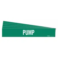 Pipe Marker: Pump, Green, White, Fits 2 1/2 to 7 7/8 in Pipe O.D., 1 Pipe Markers, 5 PK (MPN 7402-1-PK)