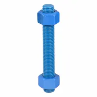 USA FASTENER Fully Threaded Stud: 1"-8 Thread Size, Steel, Grade B7, PTFE Coated, 7 1/2 in Lg, 4 PK (MPN B7-1-7.5)