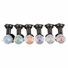 This atomizing head refill is a replacement set of needles, nozzles, and caps for air sprayers. It is designed to restore spray performance by replacing worn components in compatible air-spraying equipment, ensuring consistent atomization and coating quality in industrial finishing applications.