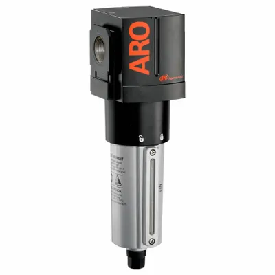 ARO Filter: Std, 3/4 in NPT, 5 micron, 288 scfm, 250 psi Max Op Pressure, Metal Bowl - ARO FRL Air Filters