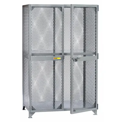 LITTLE GIANT Bulk Storage Locker: 61 in x 39 in x 78 in, 1 Fixed Shelf, Legs, Gray, Gray - Industrial Ventilated Shelf Cabinets