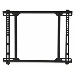 Steel fixed television mount with silver powder-coated finish for wall installation. Accommodates 27 to 42 inch screens with a maximum capacity of 100 lb. Includes mounting hardware. Suitable for low-profile flush-to-wall display in commercial or residential settings.