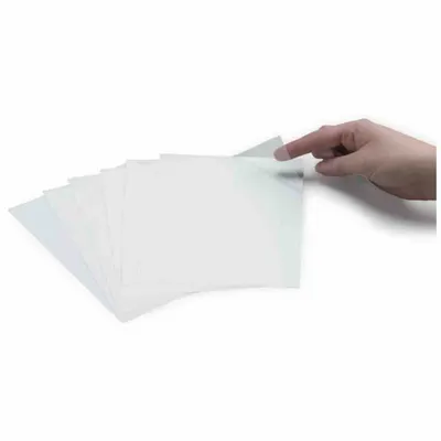BRADY Laminate Sheet: Laminate Sheet, Polyester, Clear, Permanent Adhesive, 5 1/2 in Ht - Label Protection Overlaminates