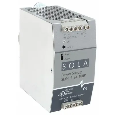 SOLAHD DC Power Supply: DIN Rail, 120 W Output Power - Rated, 5 A Current - Output - DIN Rail Mount DC Power Supplies