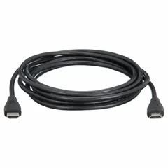 Black rubber HDMI cable for connecting digital CCTV cameras to monitors or recorders. Supports high-definition video transmission in surveillance systems. Cable-powered, compatible with Vitek series equipment.