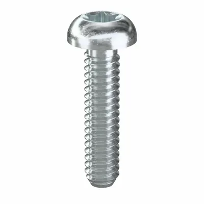 TAMPER-PRUF SCREW Machine Screw: #2-56 Thread Size, 3/8 in Lg, Steel, Zinc-Plated, Pan, Torx/Star - Pan Head Machine Screws